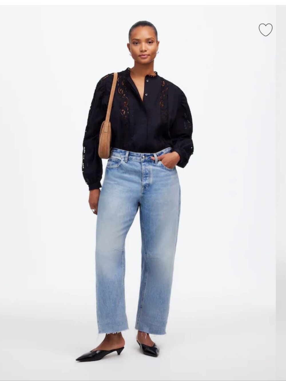 Madewell Women's The Curvy Darted Barrel-Leg Jean Light Blue Sz 27 $148